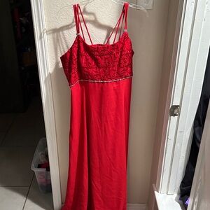 Lenovia Red Beaded Bodice Evening Gown XXXL